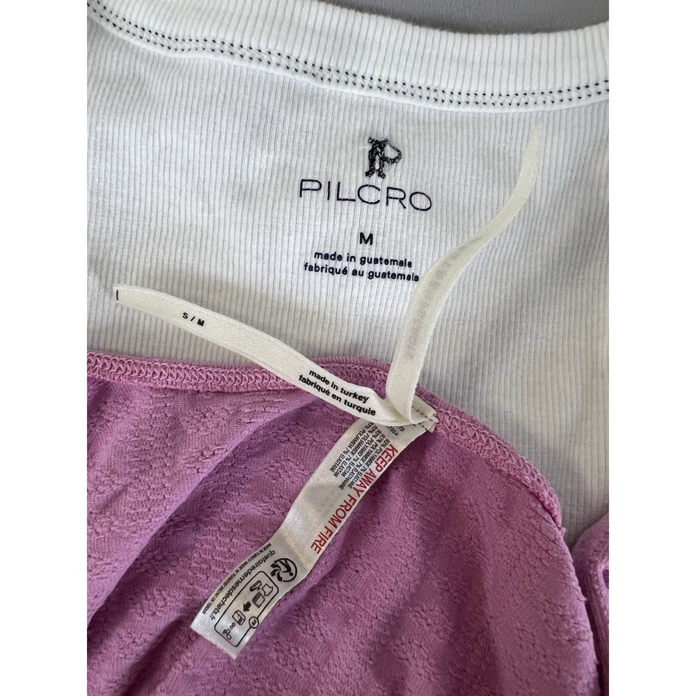 Anthropologie Pilcro Lot Of 2 Tanks Tops‎ Sz Medium White / Pink - Picture 9 of 11